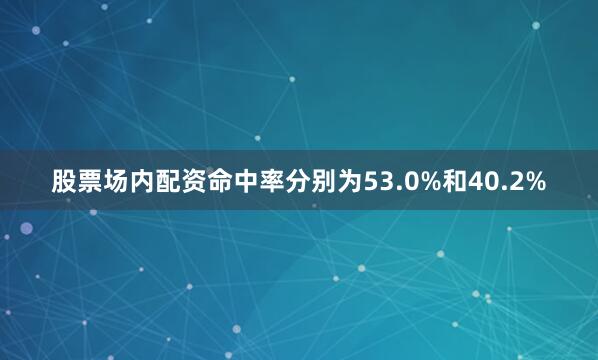 股票场内配资命中率分别为53.0%和40.2%